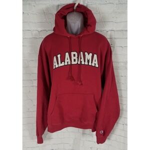 Alabama  Embroider Hoodie Champion Red Fleece Pullover Sweatshirt Adult Size 2XL